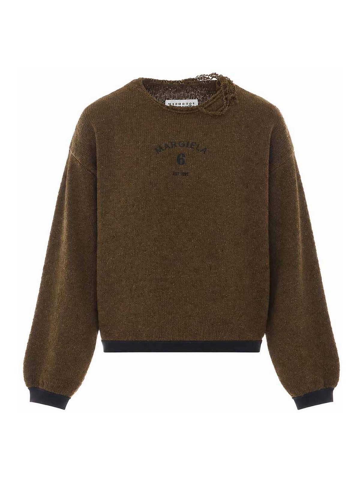 MM6 Maison Margiela Pull Col Rond - Vert
