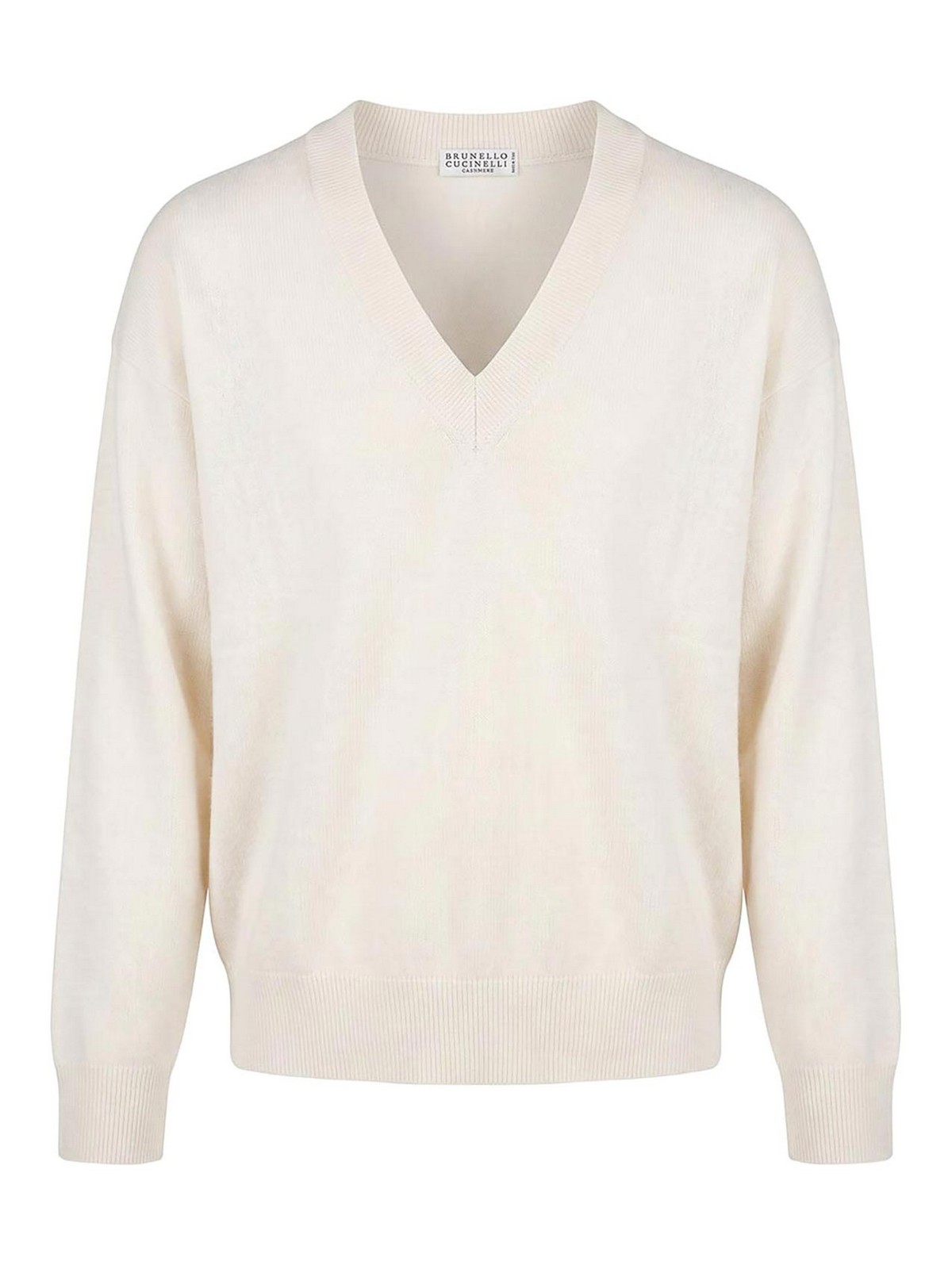 Brunello Cucinelli Pull À Col V - Blanc
