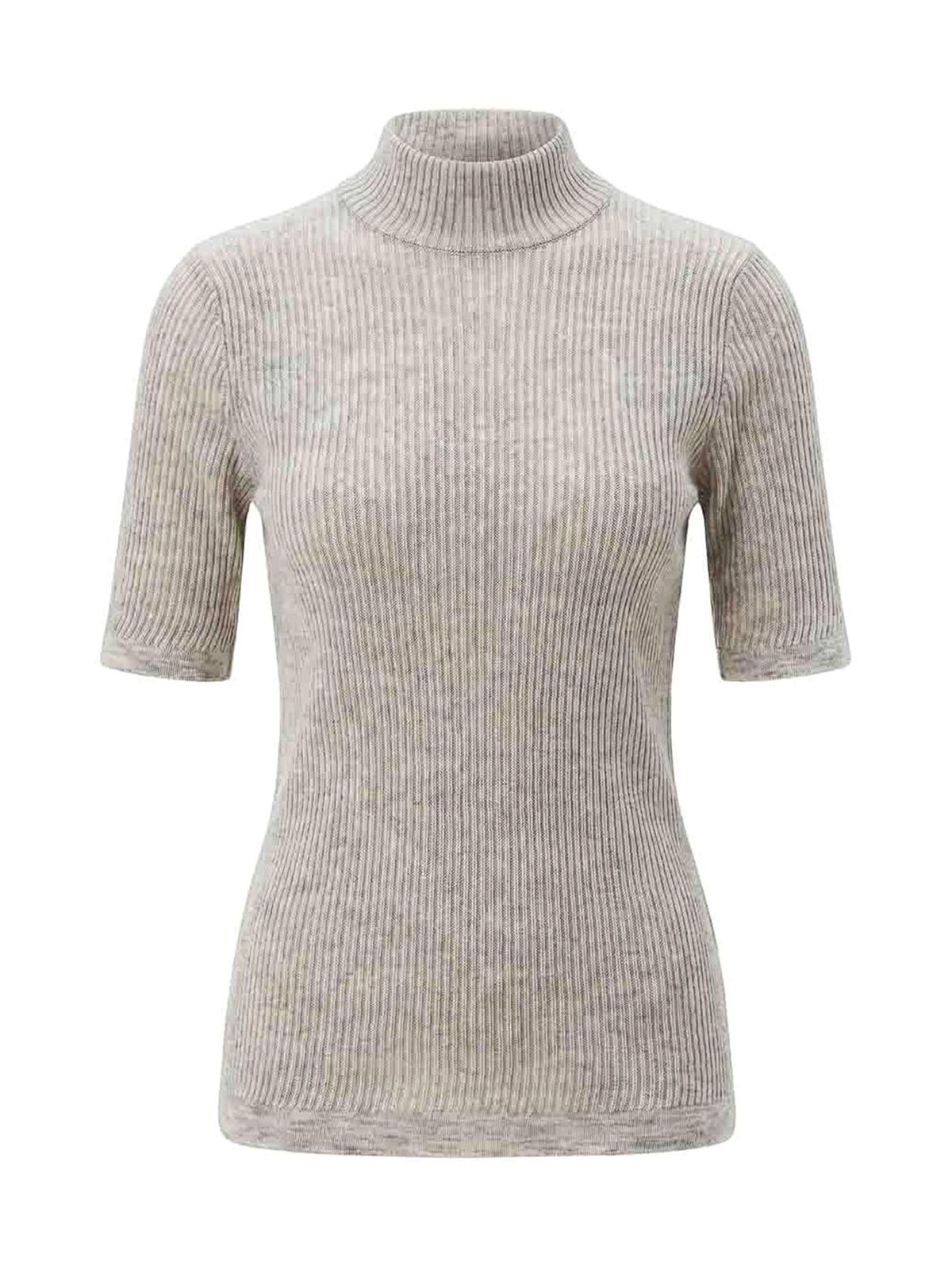 Brunello Cucinelli Pull Col Rond - Gris Clair