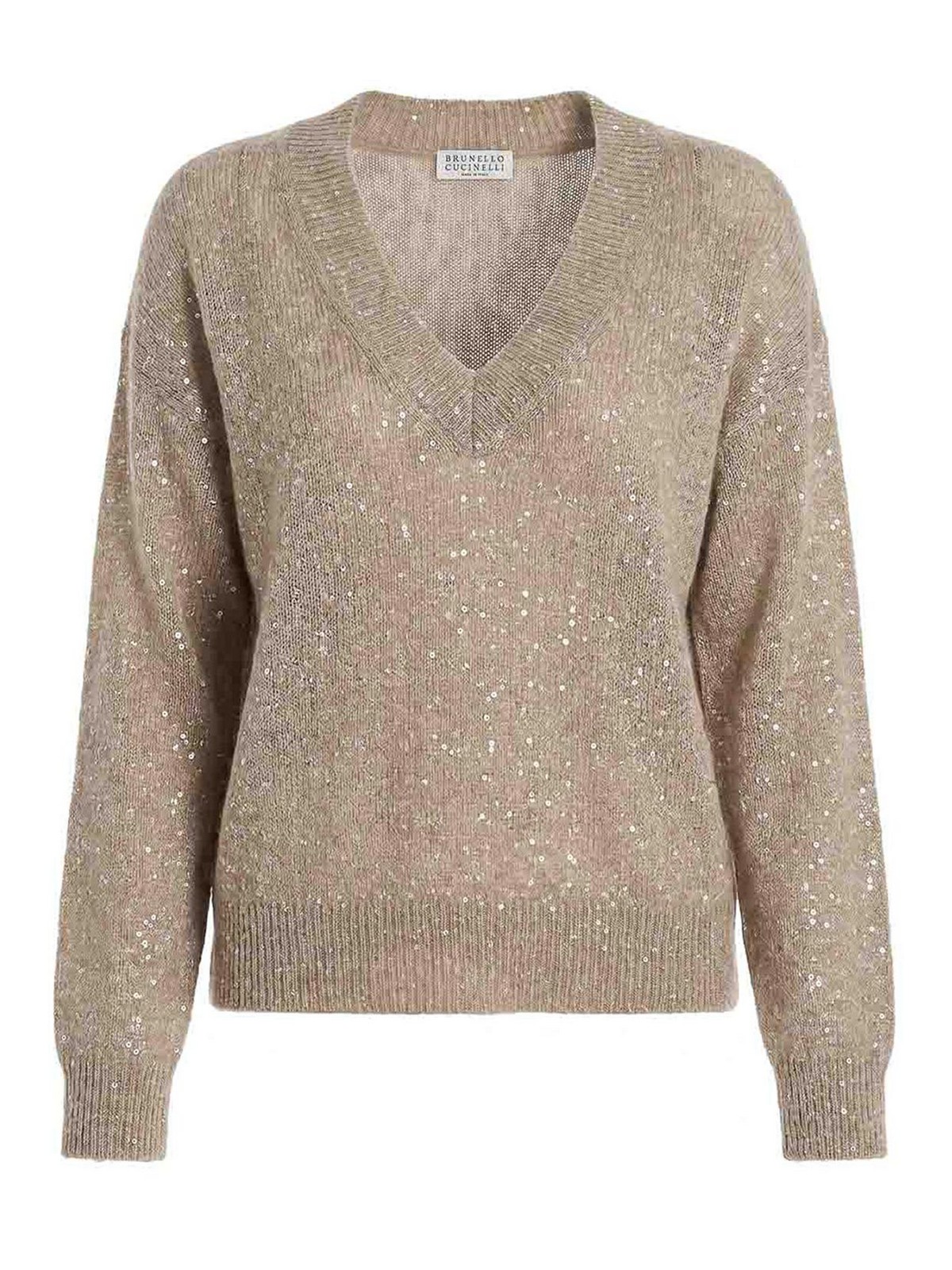 Brunello Cucinelli Pull Col Rond - Marron