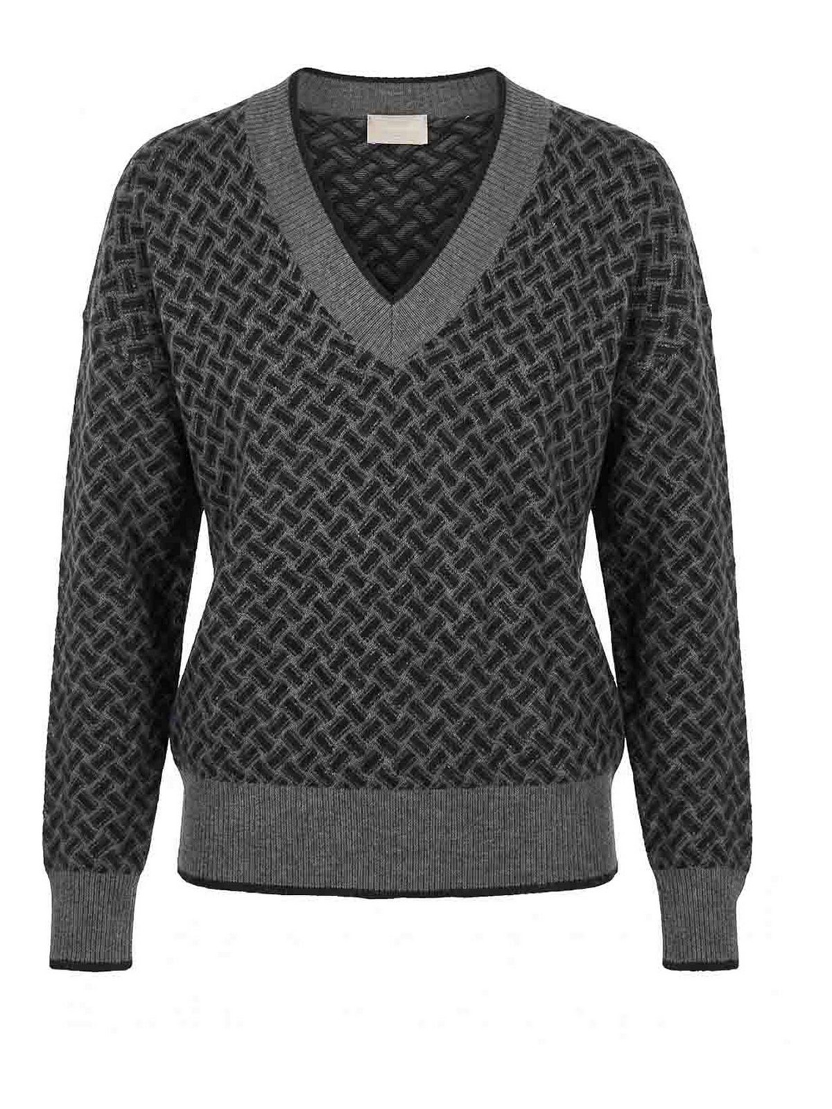 Drumohr Pull À Col V - Gris