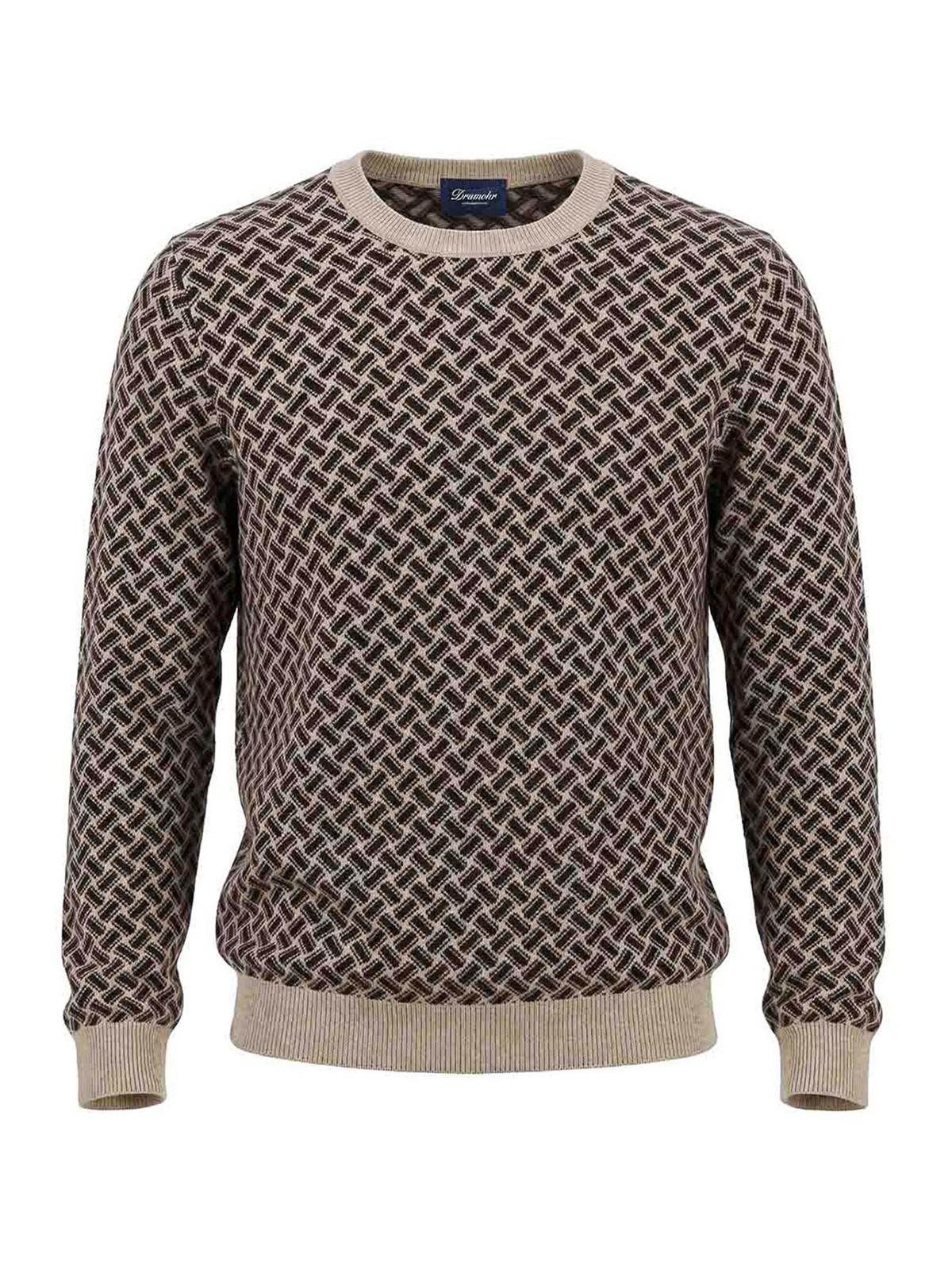 Drumohr Pull Col Rond - Marron Foncé