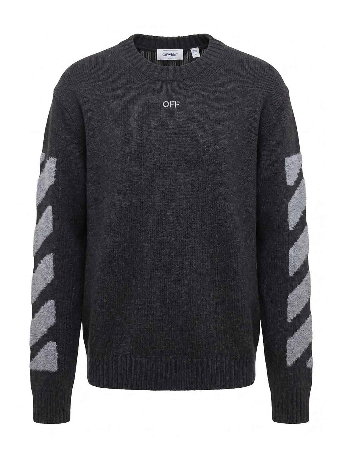 Off-White Pull Col Rond - Gris