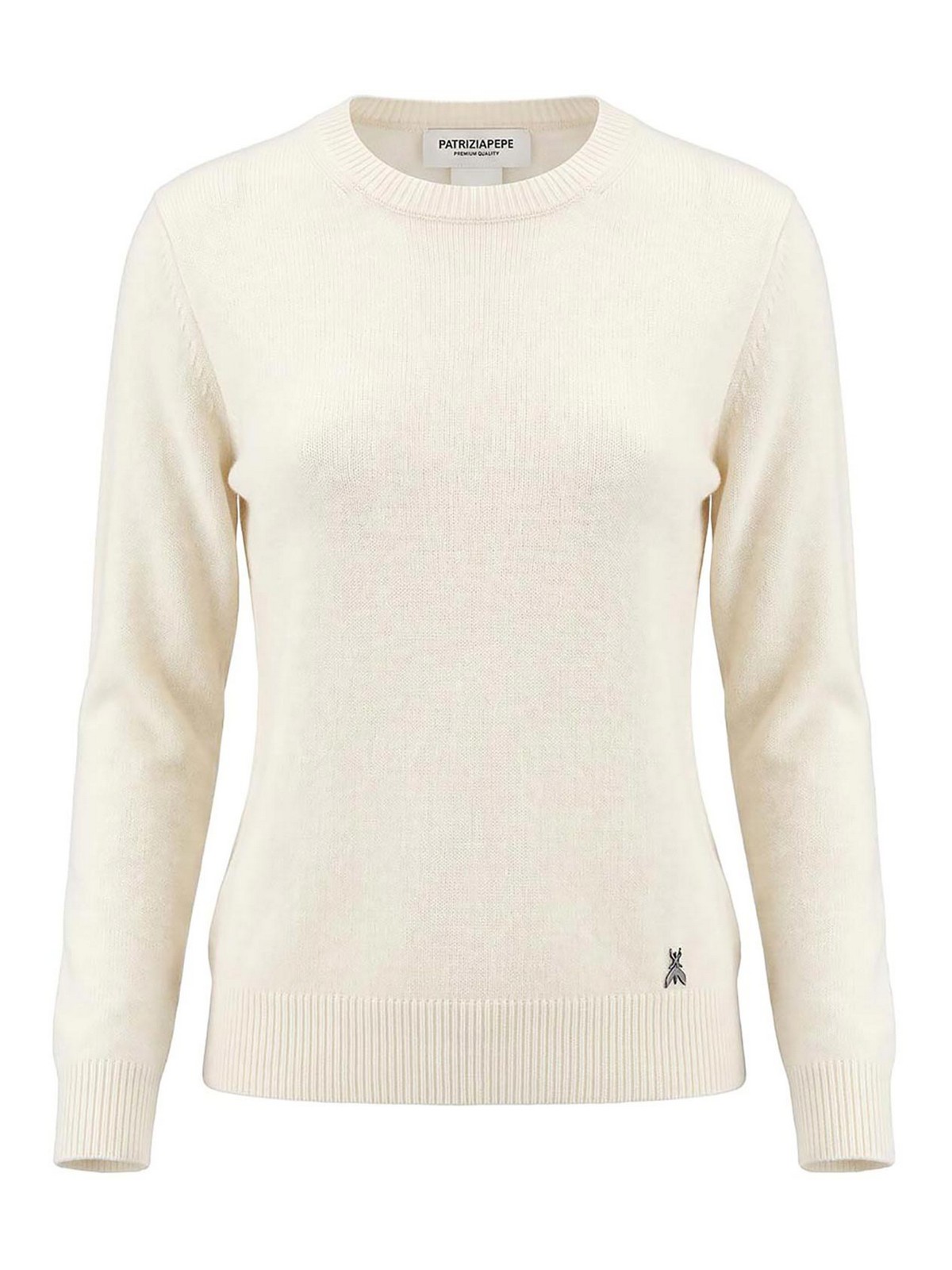 Patrizia Pepe Pull Col Rond - Blanc