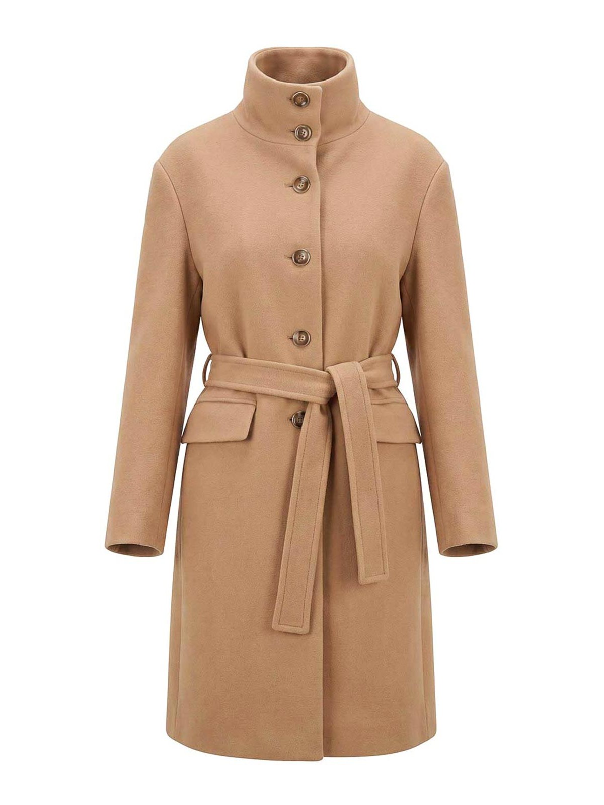 Pinko Manteau Au Genou - Beige