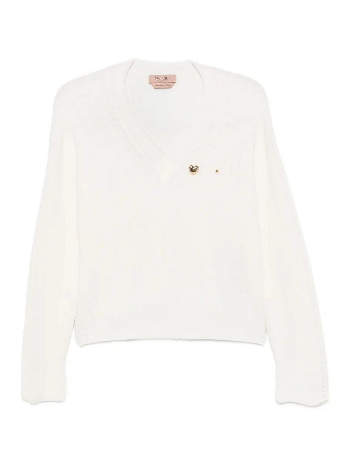Twinset Pull Col Rond - Blanc