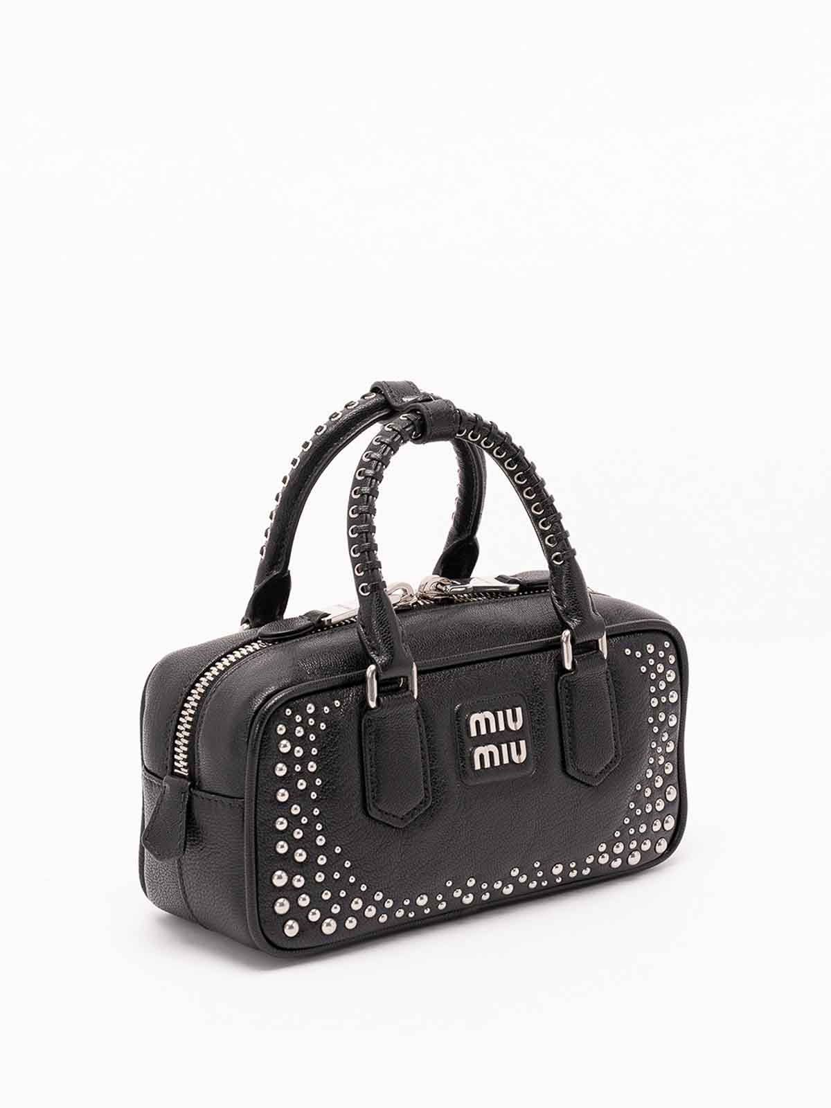MIU MIU 아르카디 가죽 백 스터드