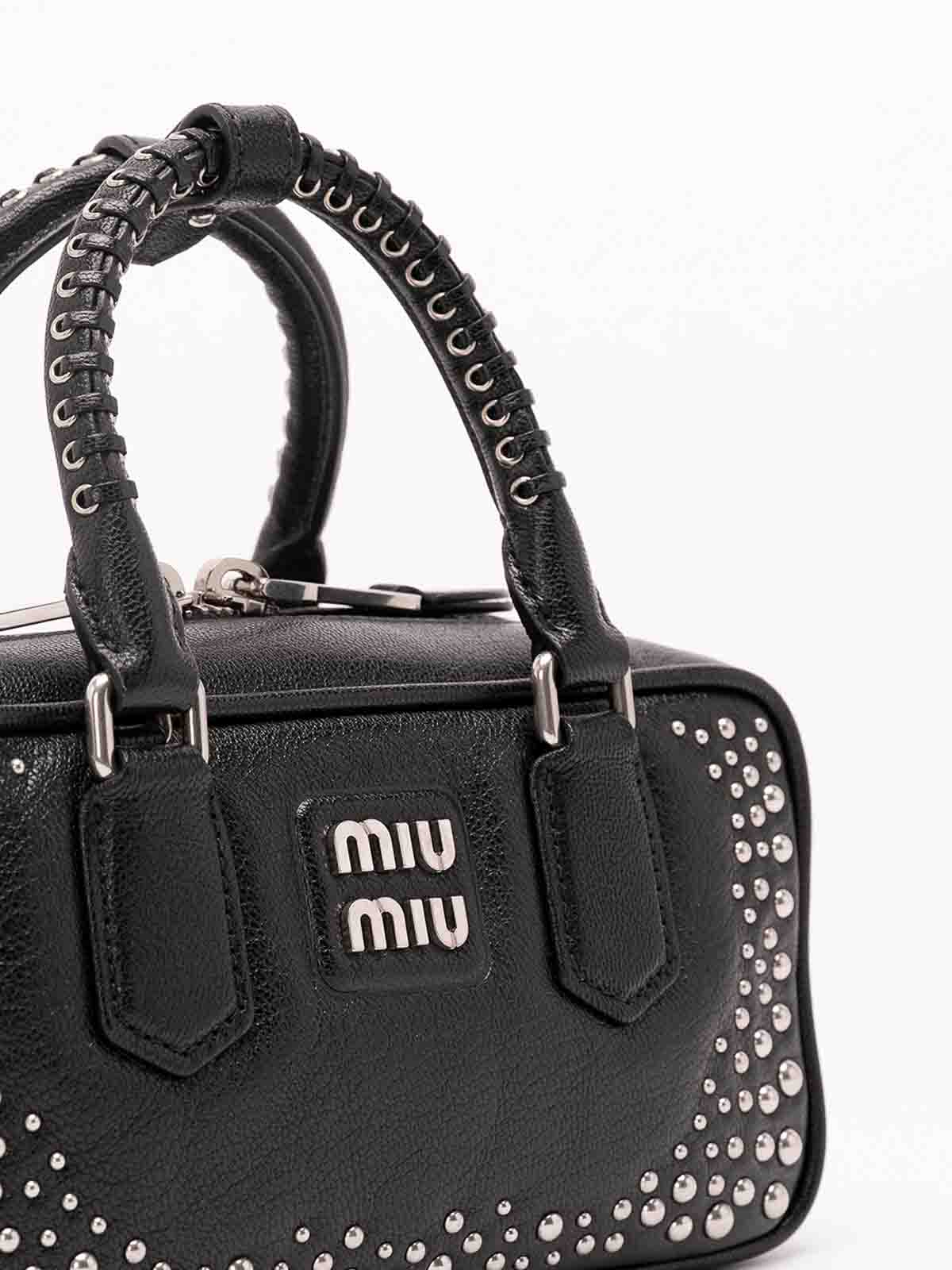 MIU MIU 아르카디 가죽 백 스터드