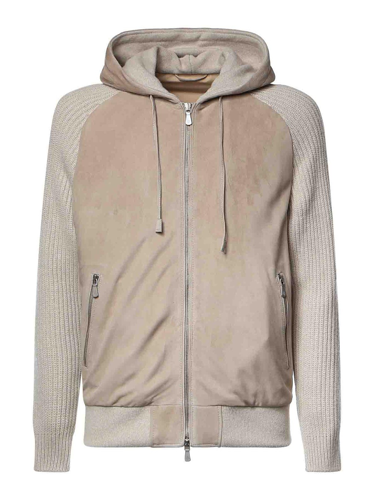 Eleventy Blouson En Cuir - Beige