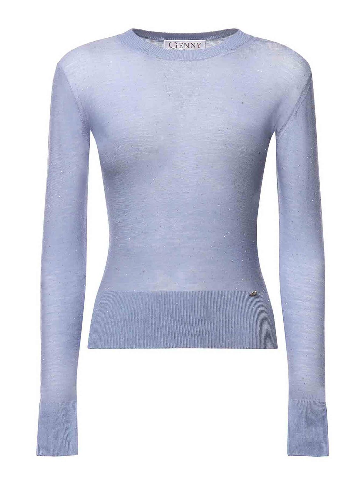 Genny Pull Col Rond - Bleu Clair