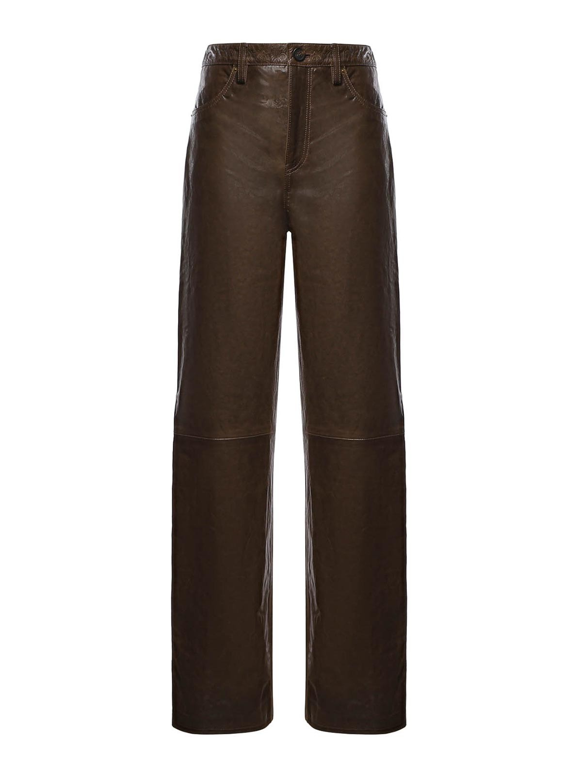 Golden Goose Pantalons En Cuir - Vert