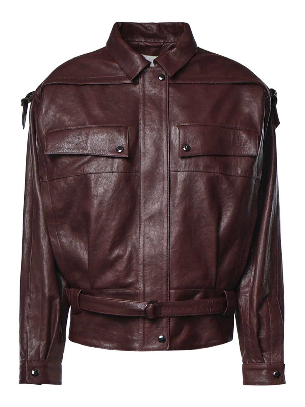 Magda Butrym Blouson En Cuir - Bordeaux
