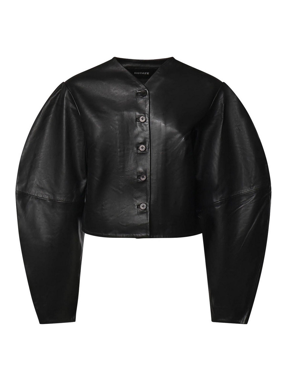 Rotate Birger Christensen Blouson En Cuir - Noir