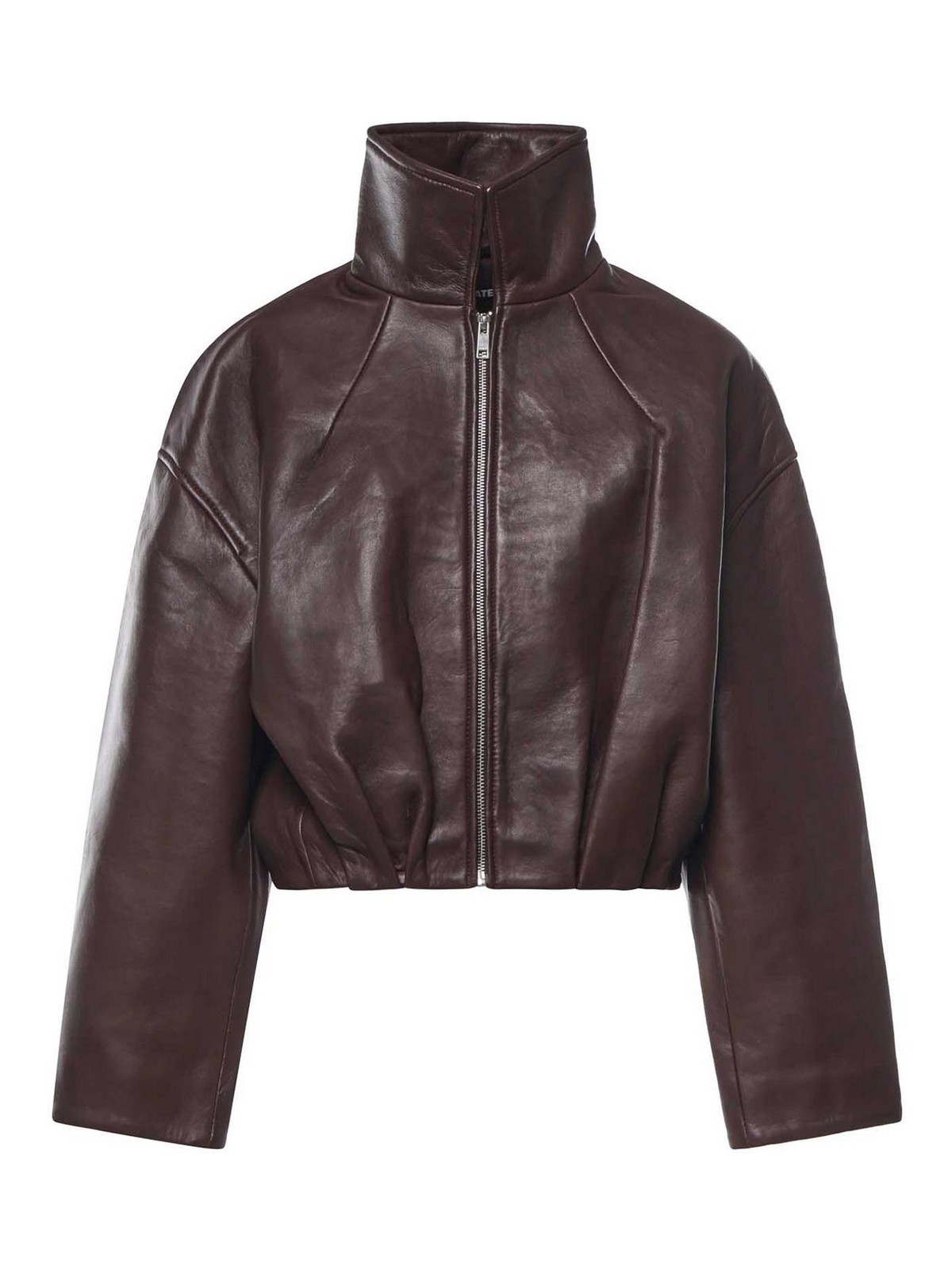 Rotate Birger Christensen Blouson En Cuir - Marron Foncé