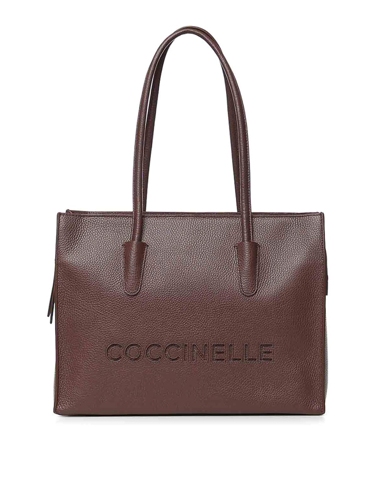 Coccinelle Sac Porté Épaule - Rouge Brun