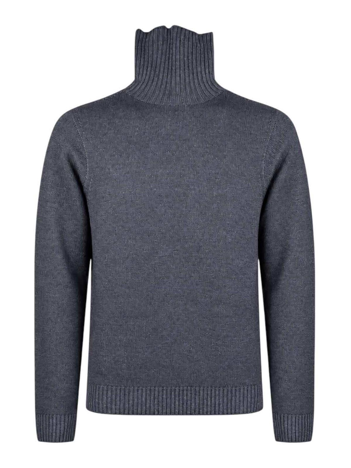 Arovescio Pull Col Roulé - Bleu