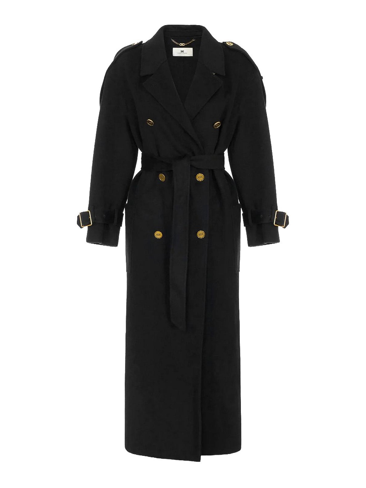 Elisabetta Franchi Coat In Black