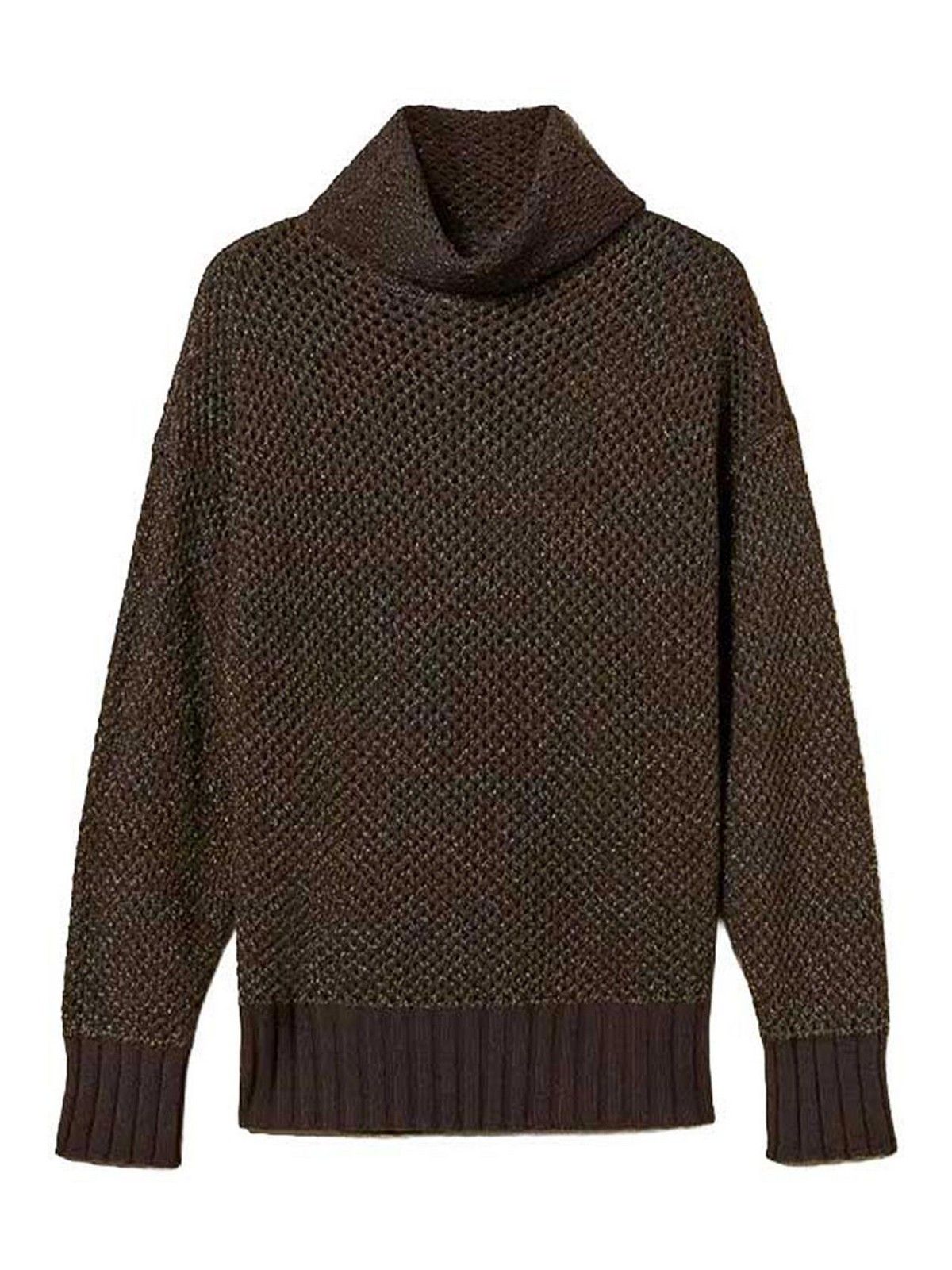 Twinset Pull Col Roulé - Marron