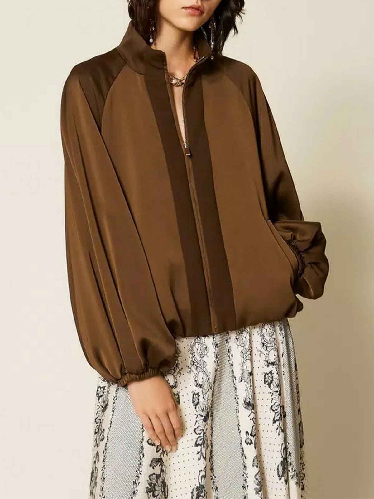 Twinset Jacket In Brown