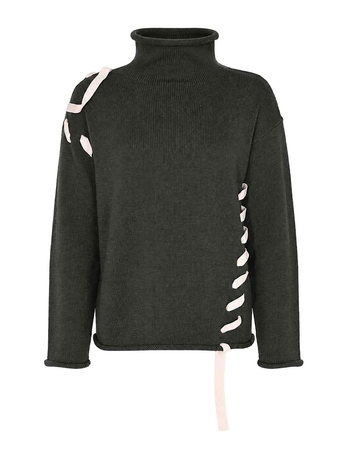 Alpha Studio Pull Col Roulé - Vert Foncé