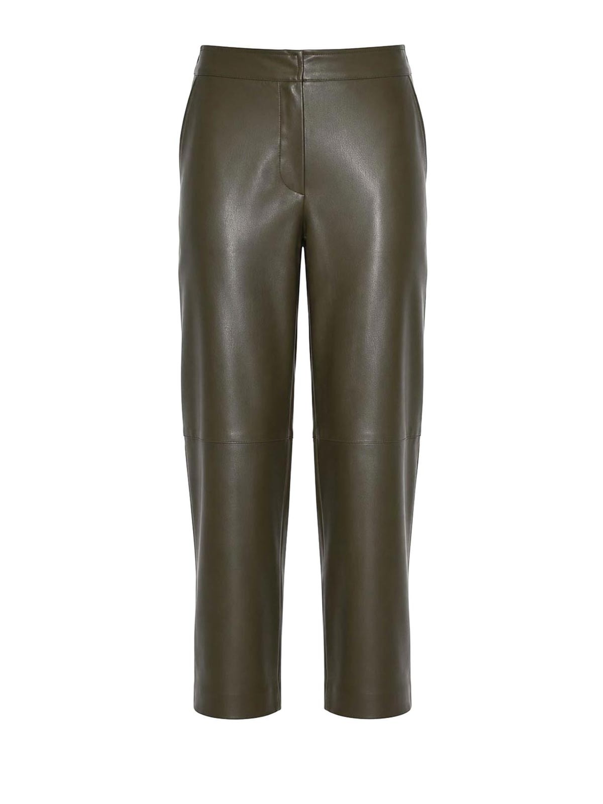 Alpha Studio Pantalons En Cuir - Vert Foncé