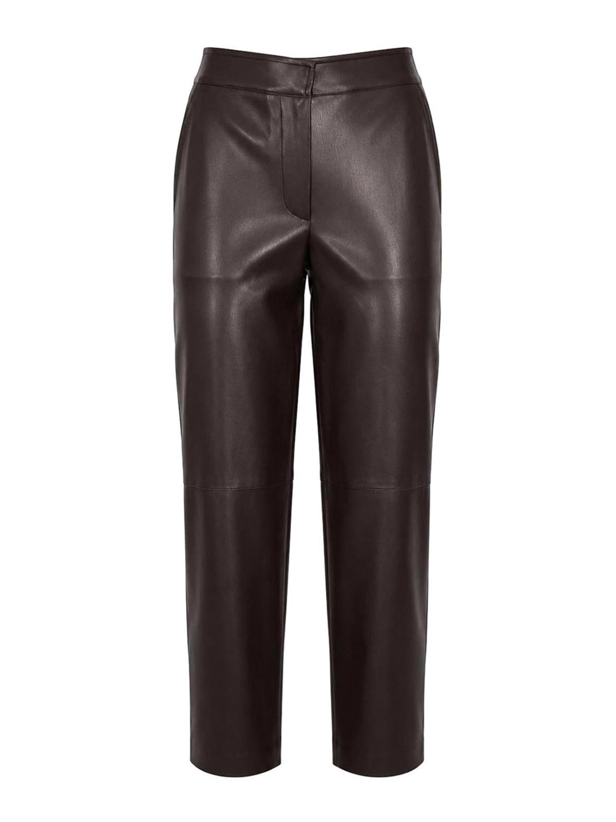 Alpha Studio Pantalons En Cuir - Marron