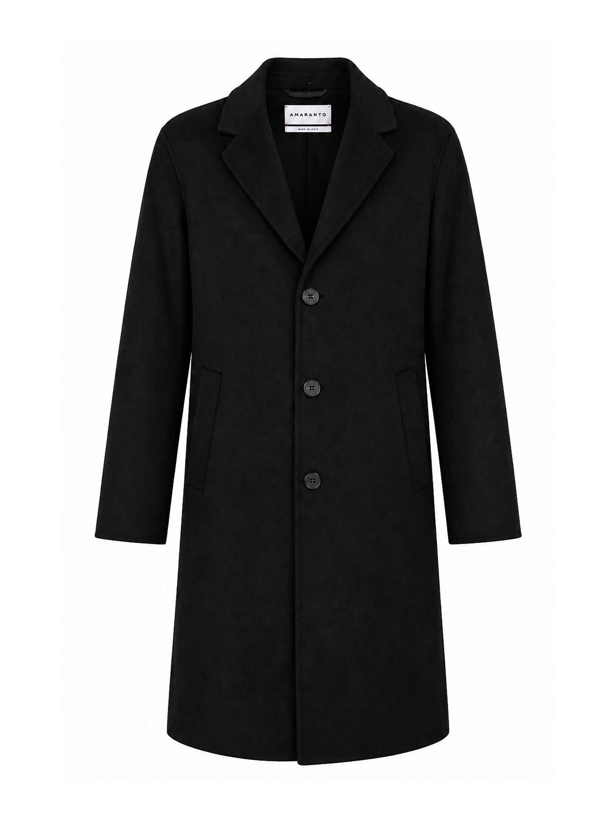 Amaranto Manteau Au Genou - Noir