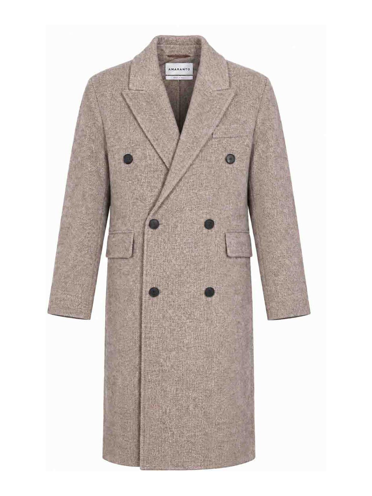 Amaranto Manteau Au Genou - Marron Foncé
