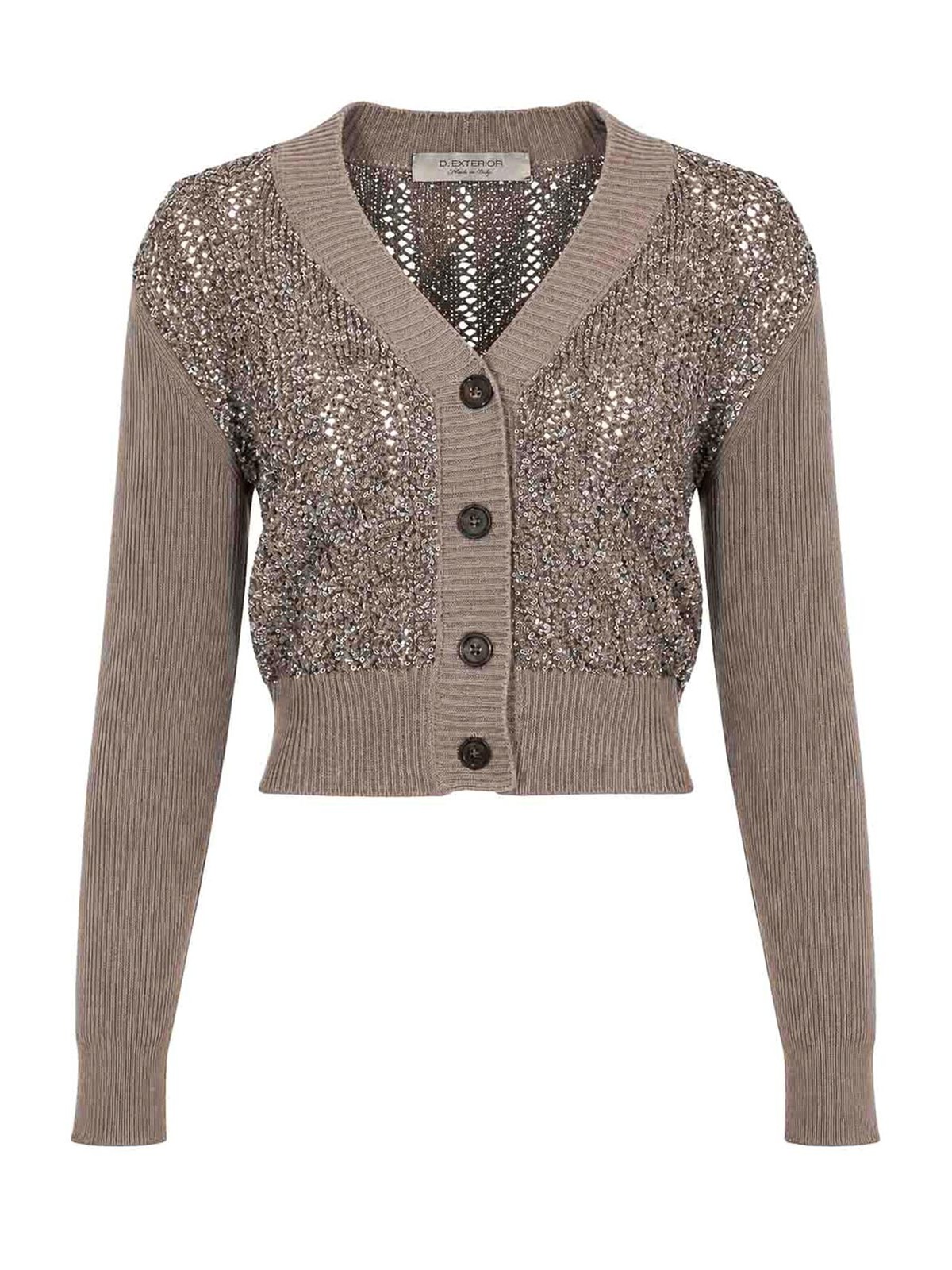 D. Exterior Cardigan - Marron Clair