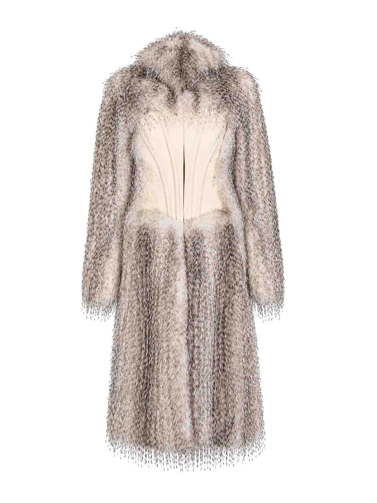 Elisabetta Franchi Manteau Au Genou - Crème
