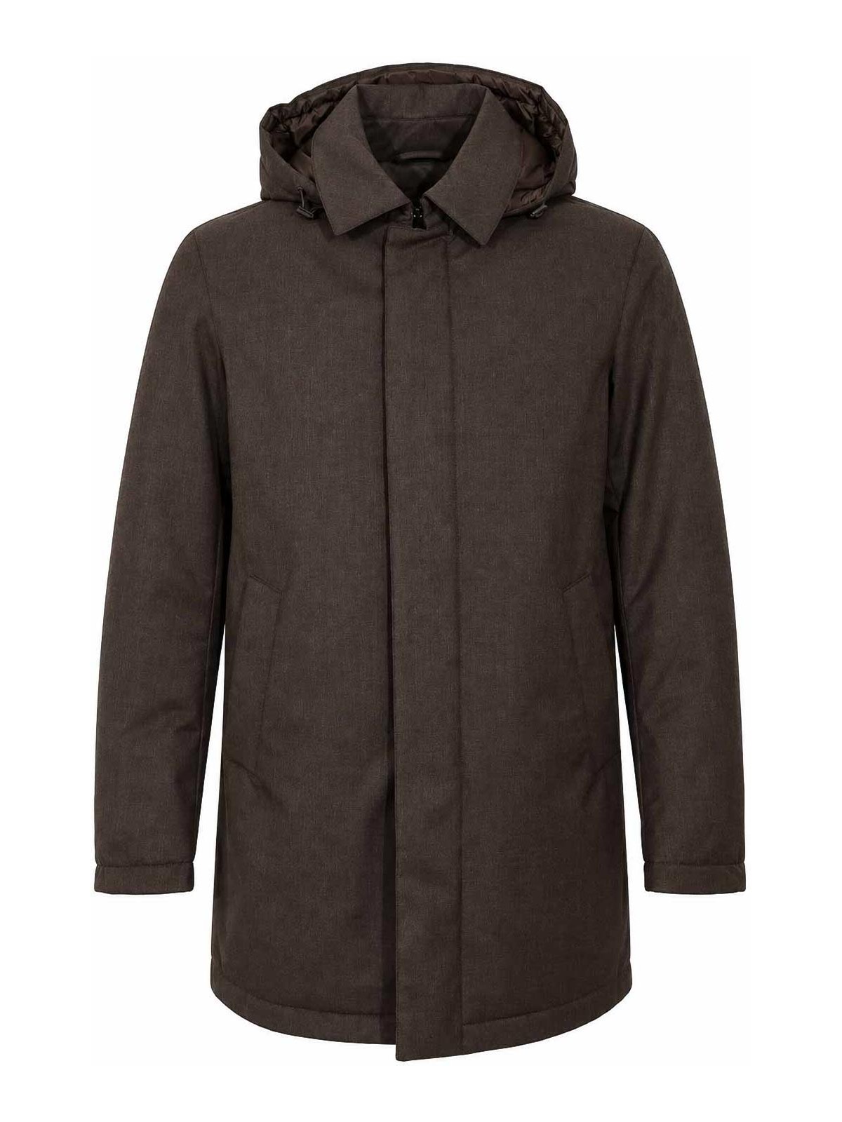 Herno Manteau Au Genou - Marron Foncé