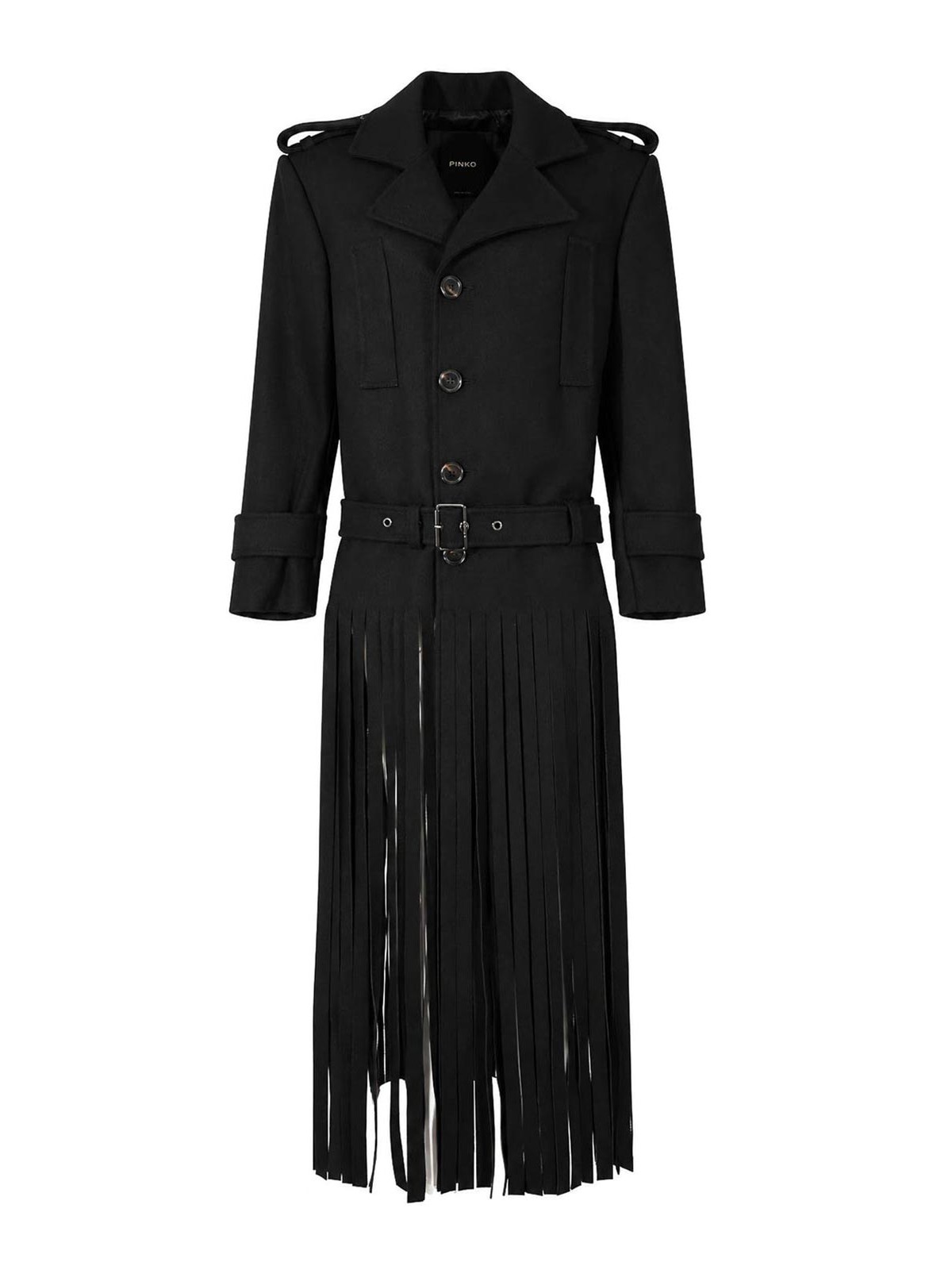 Pinko Manteau Au Genou - Noir
