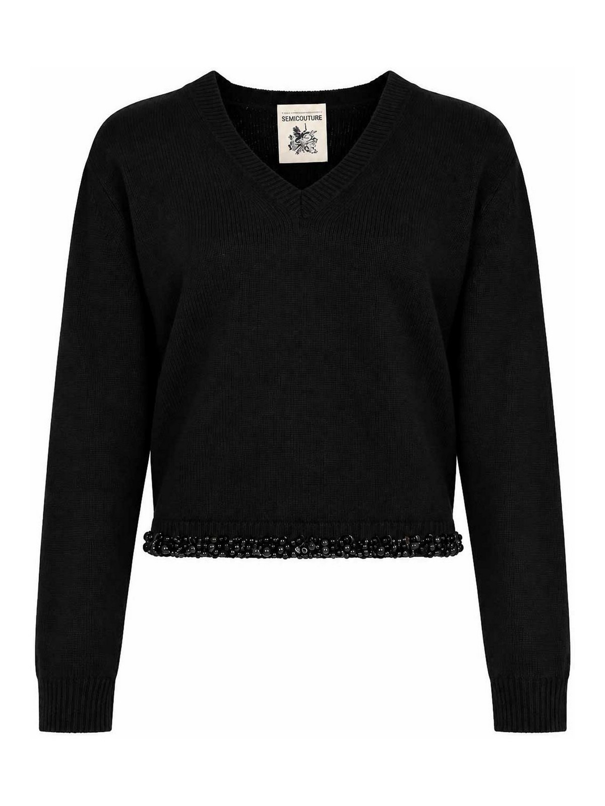 Semicouture Pull Col Rond - Noir