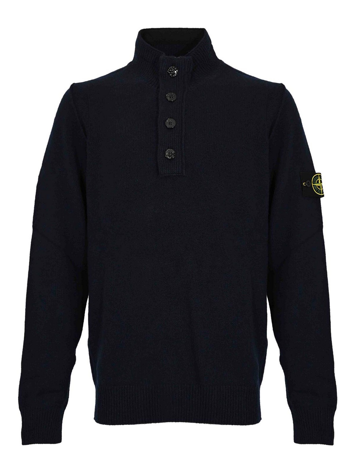 Stone Island Pull Col Roulé - Bleu Foncé