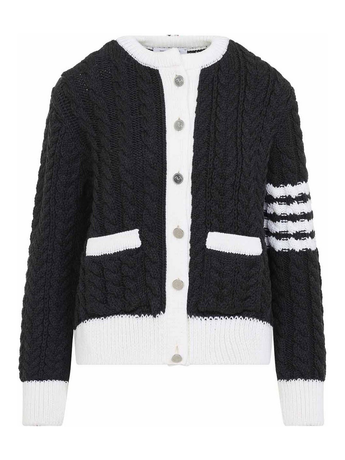Thom Browne Cardigan - Gris Foncé