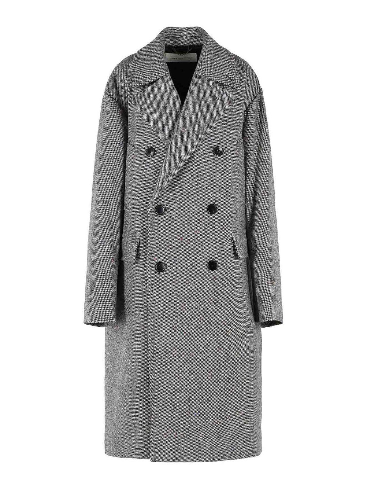 Dries Van Noten Manteau Long - Gris
