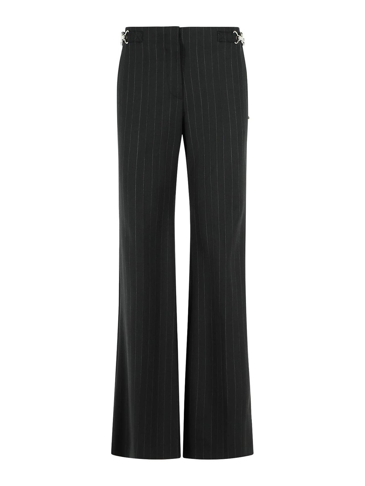 Sportmax Alcamo Black Chevron Wool Flared Pants
