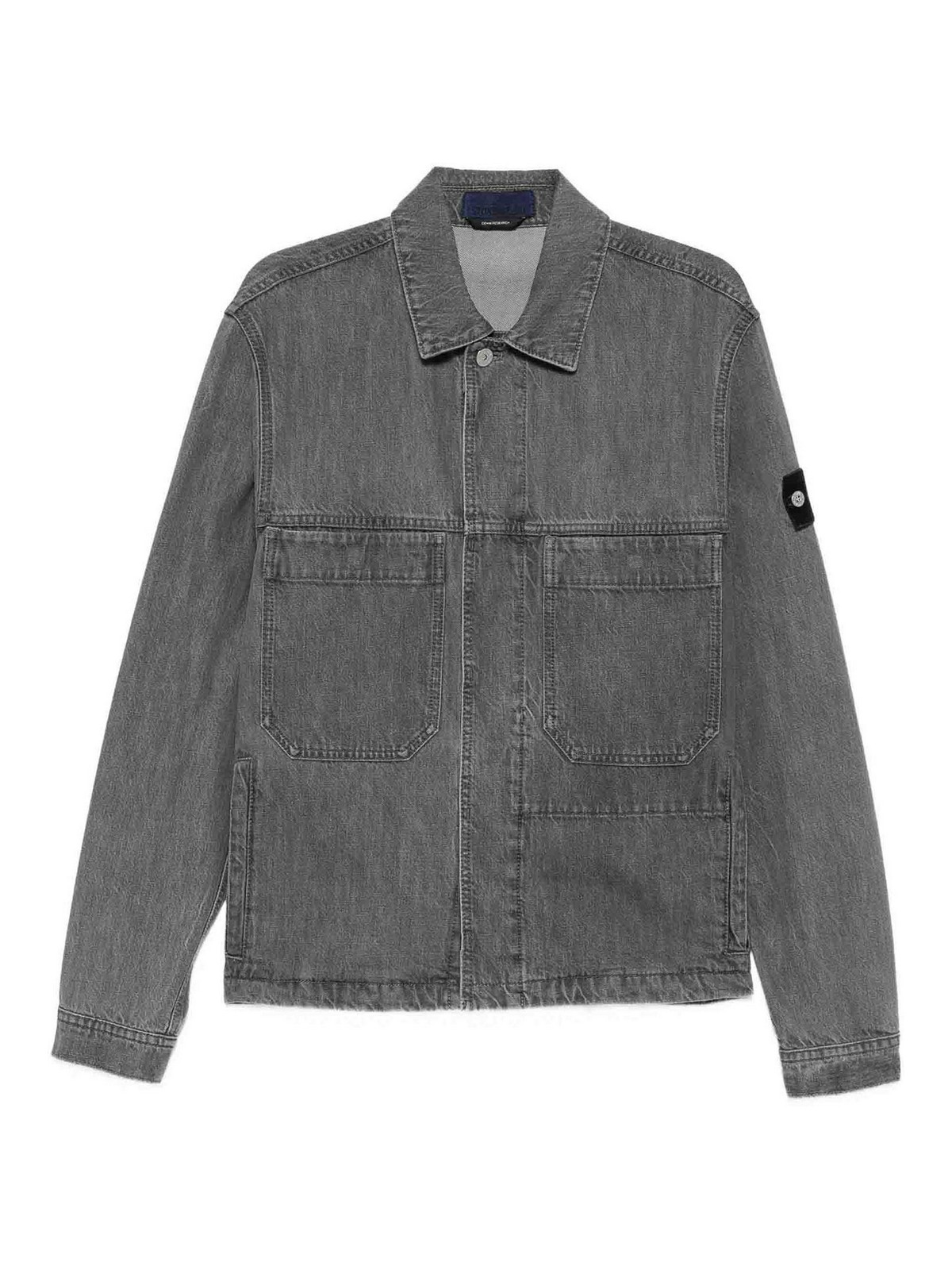 Stone Island Manteau Long - Gris