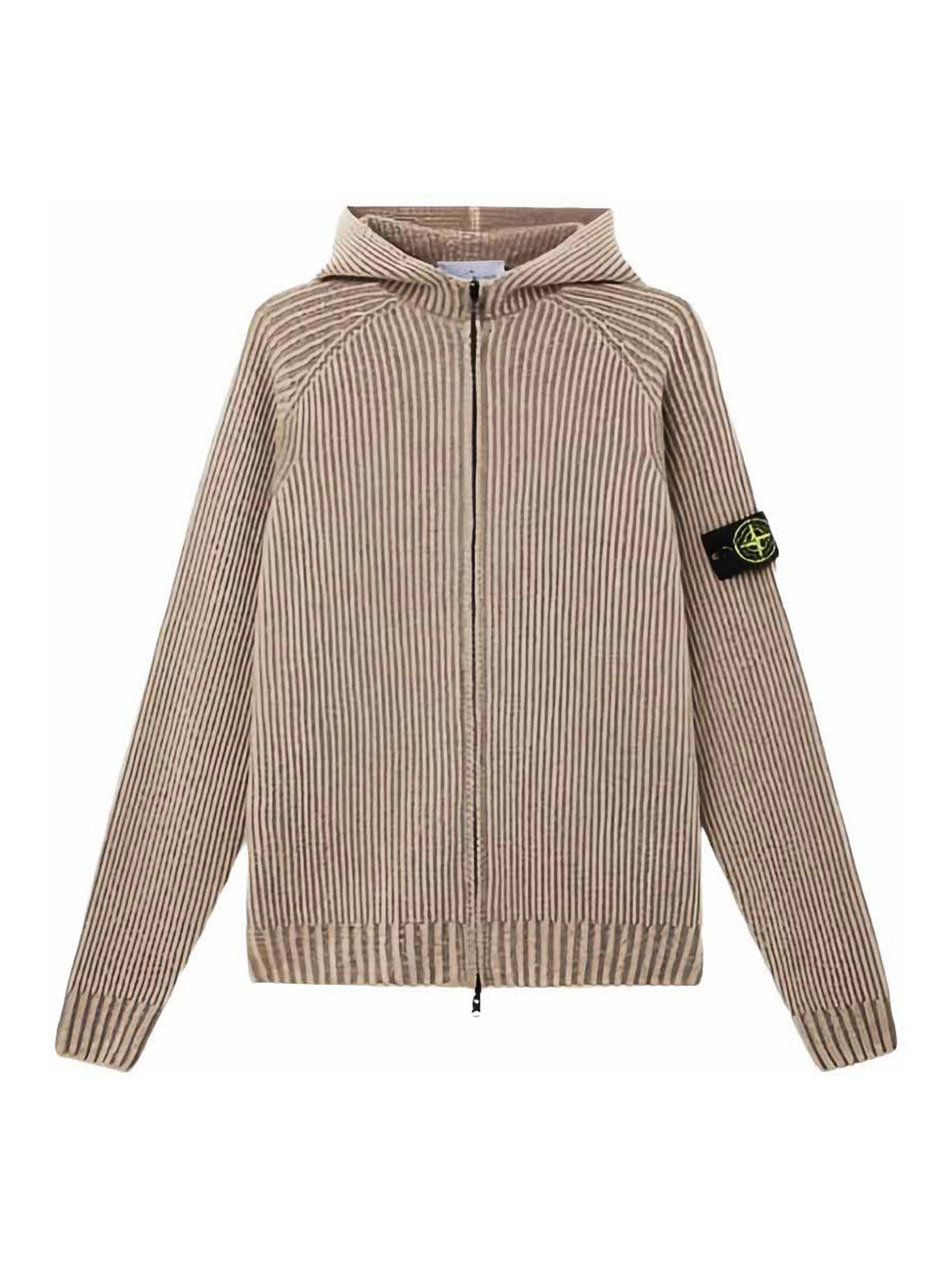 Stone Island Cashmere-wool Hooded Knit In Taupe