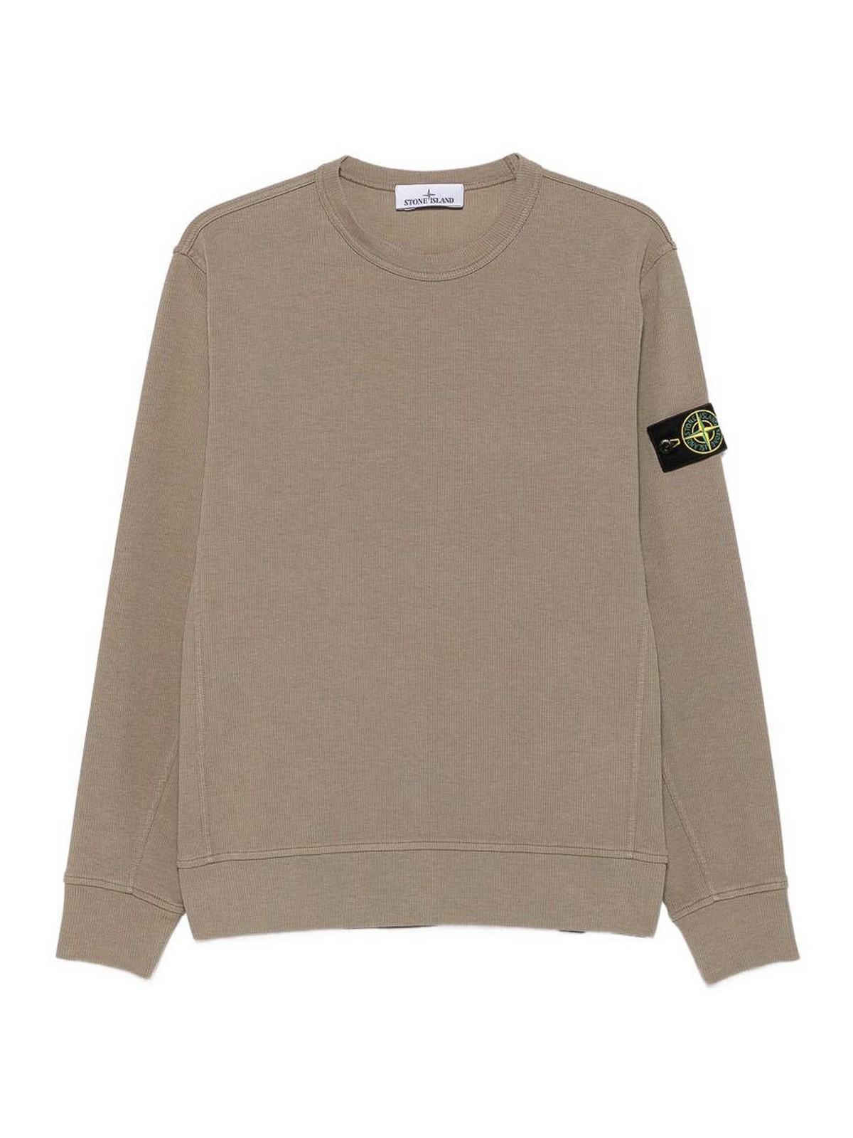 Stone Island Organic Cotton Interlock Sweatshirt In Green