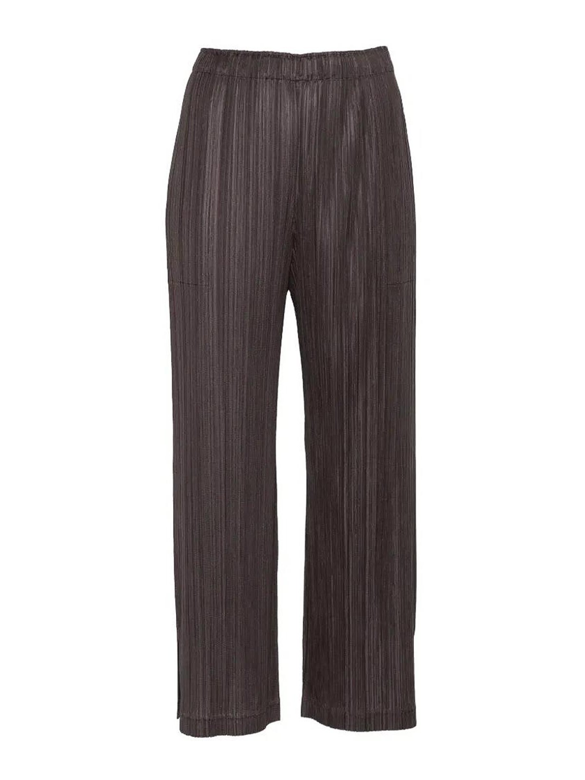 Pleats Please Issey Miyake Pantalons Décontractés - Bronze