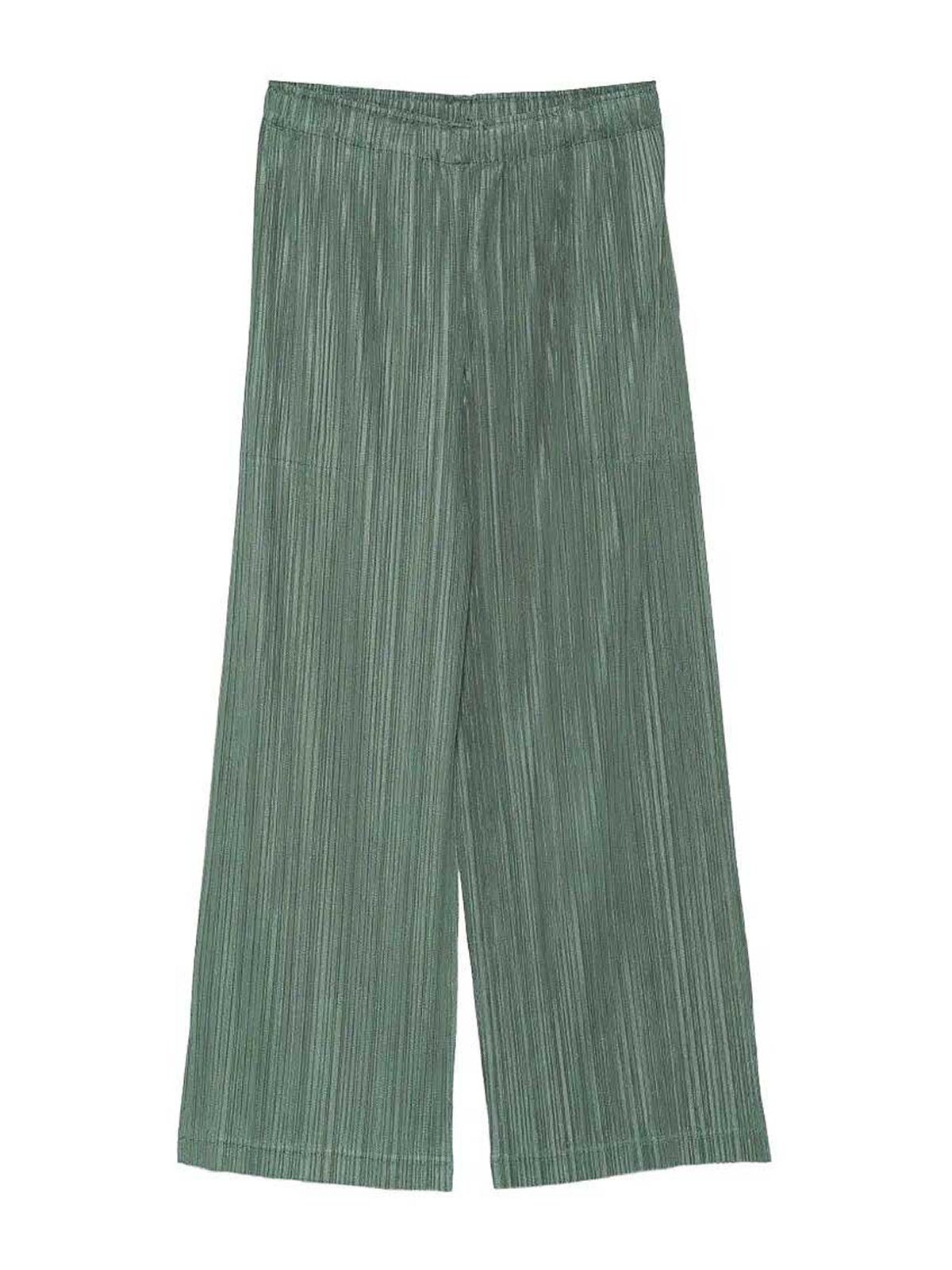 Pleats Please Issey Miyake Pantalons Décontractés - Vert