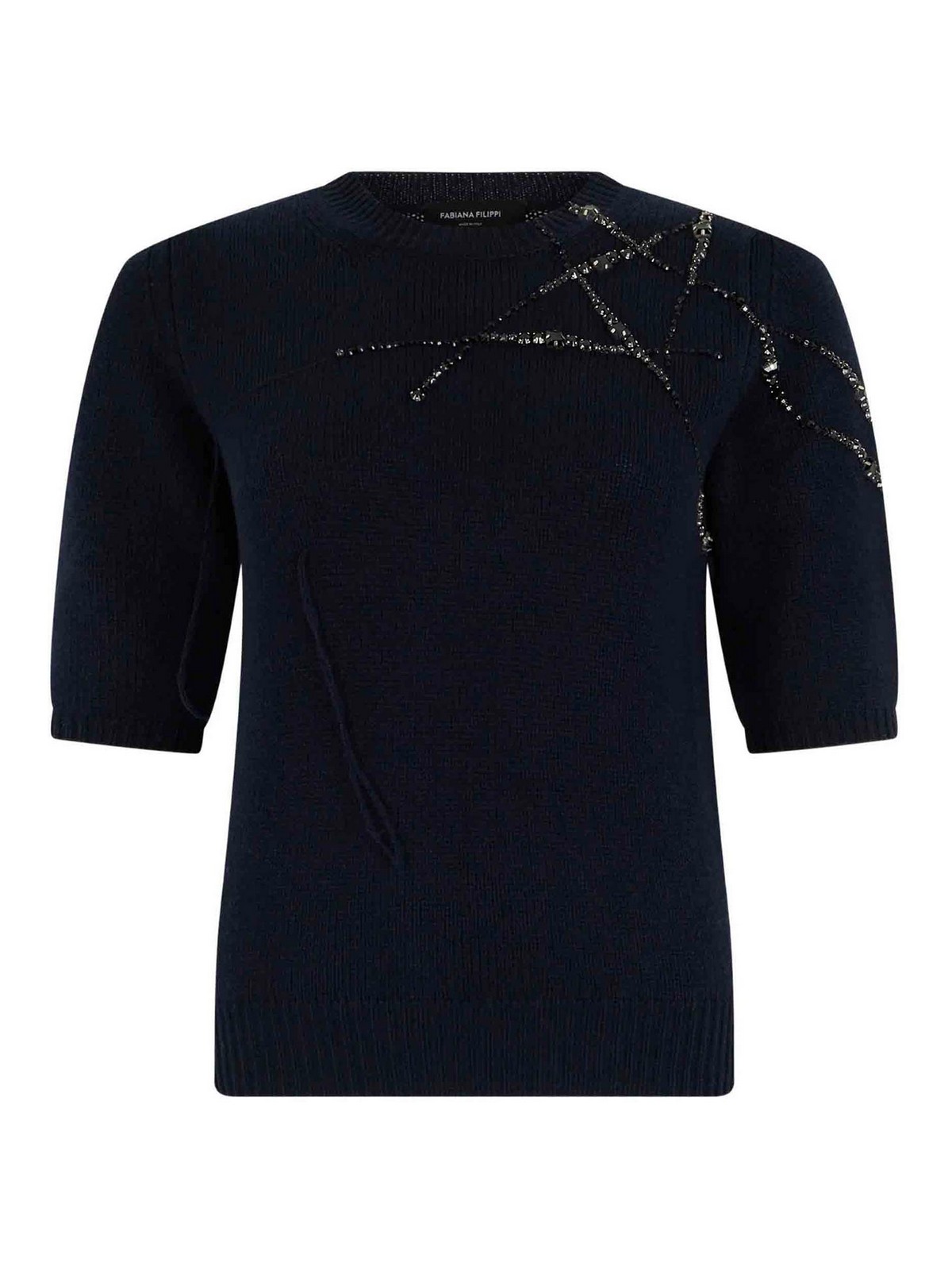 Fabiana Filippi Pull Col Rond - Bleu