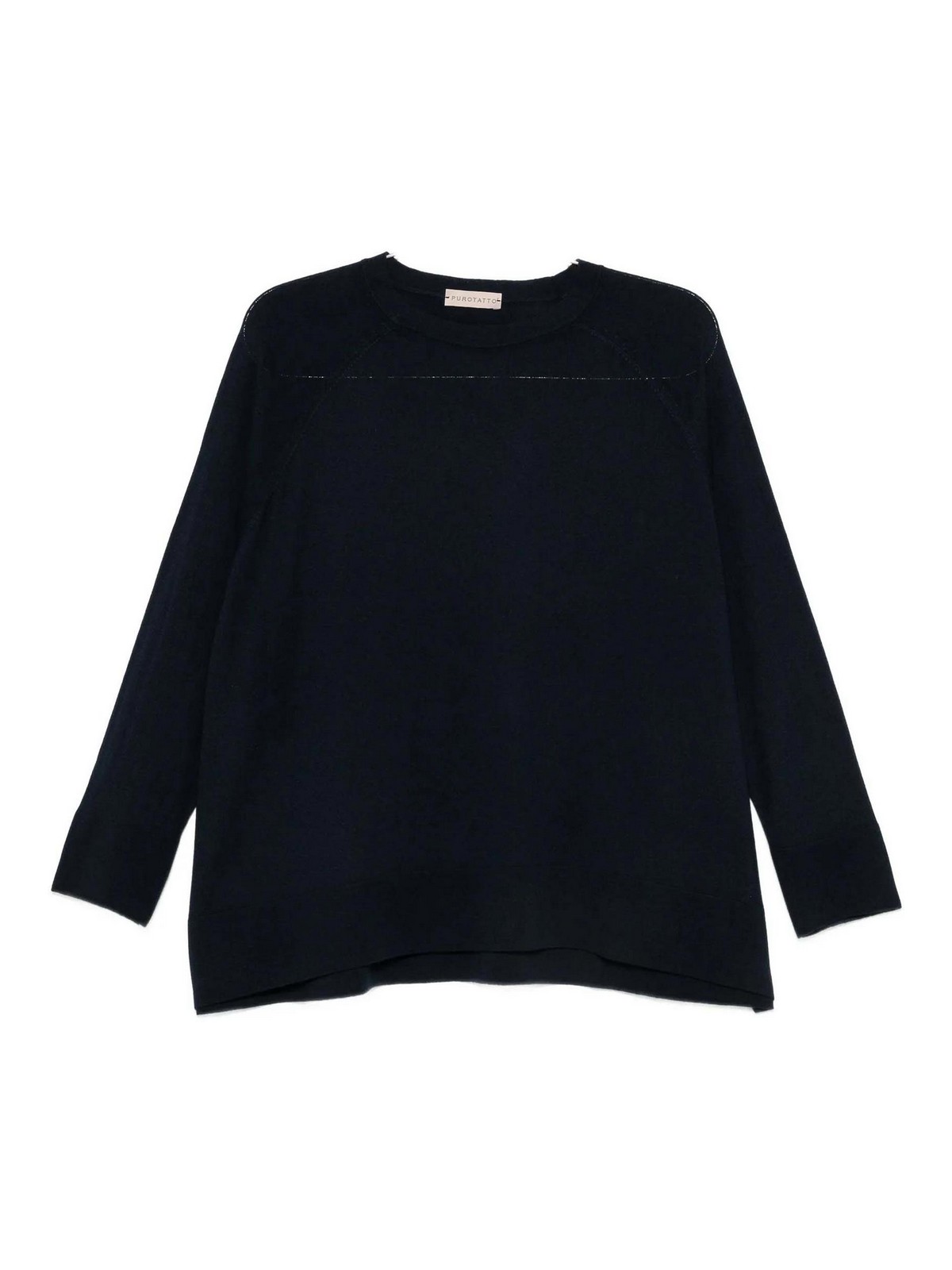Purotatto Pull Col Rond - Bleu