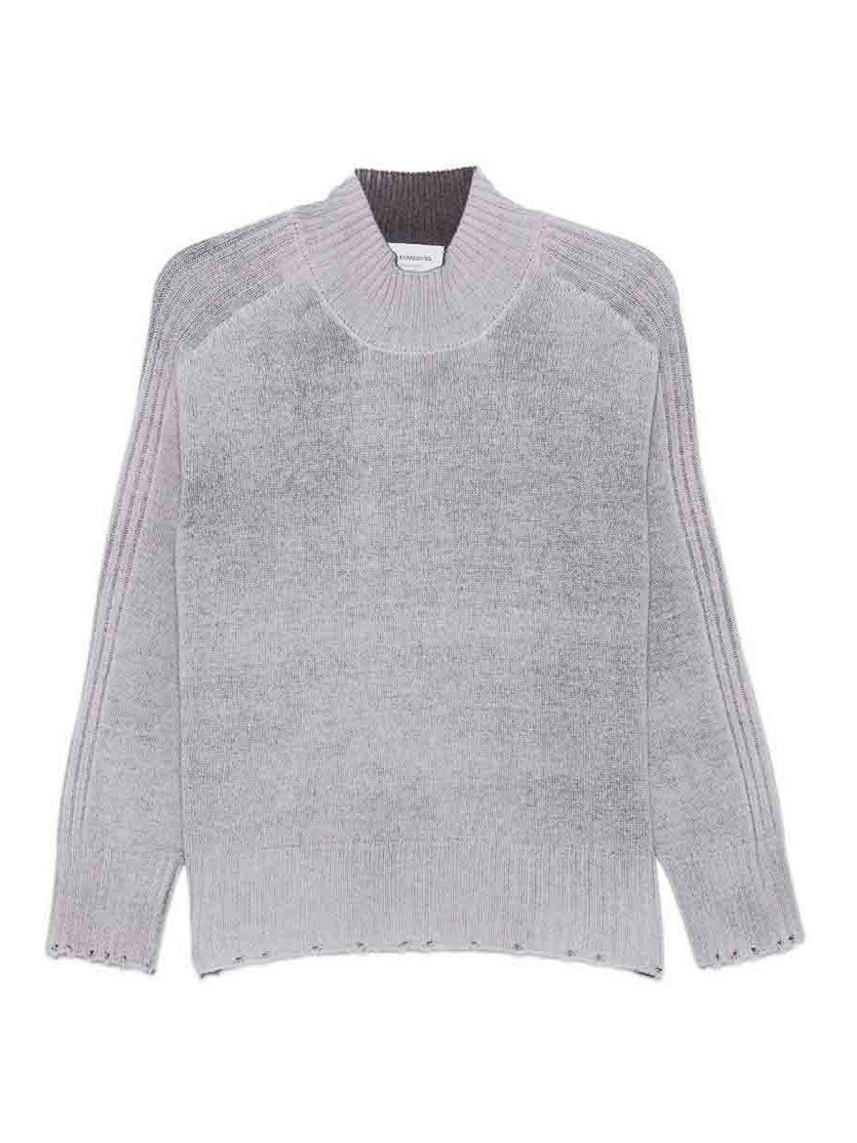 Arovescio Pull Col Roulé - Gris