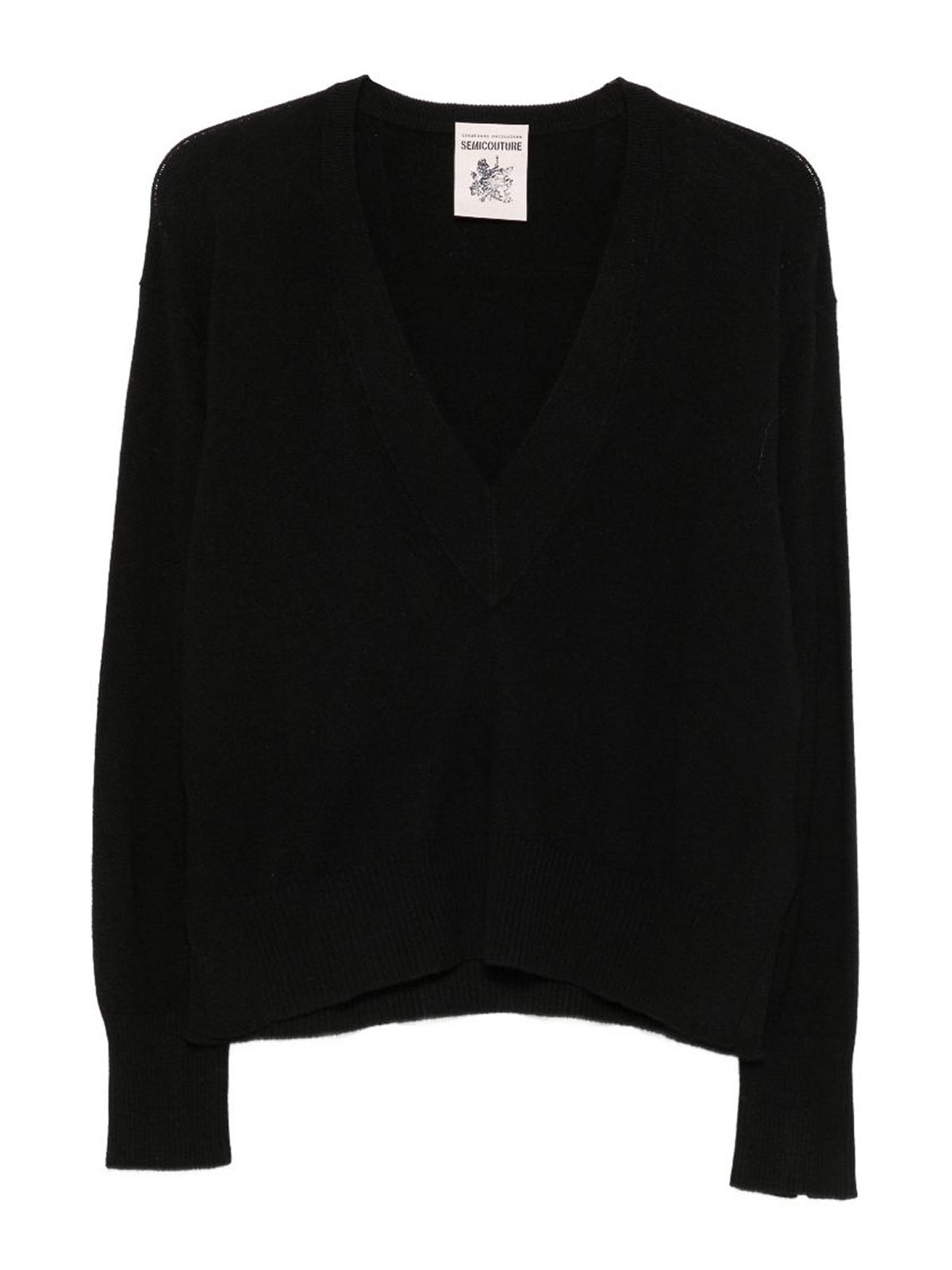Semicouture Pull Col Rond - Noir