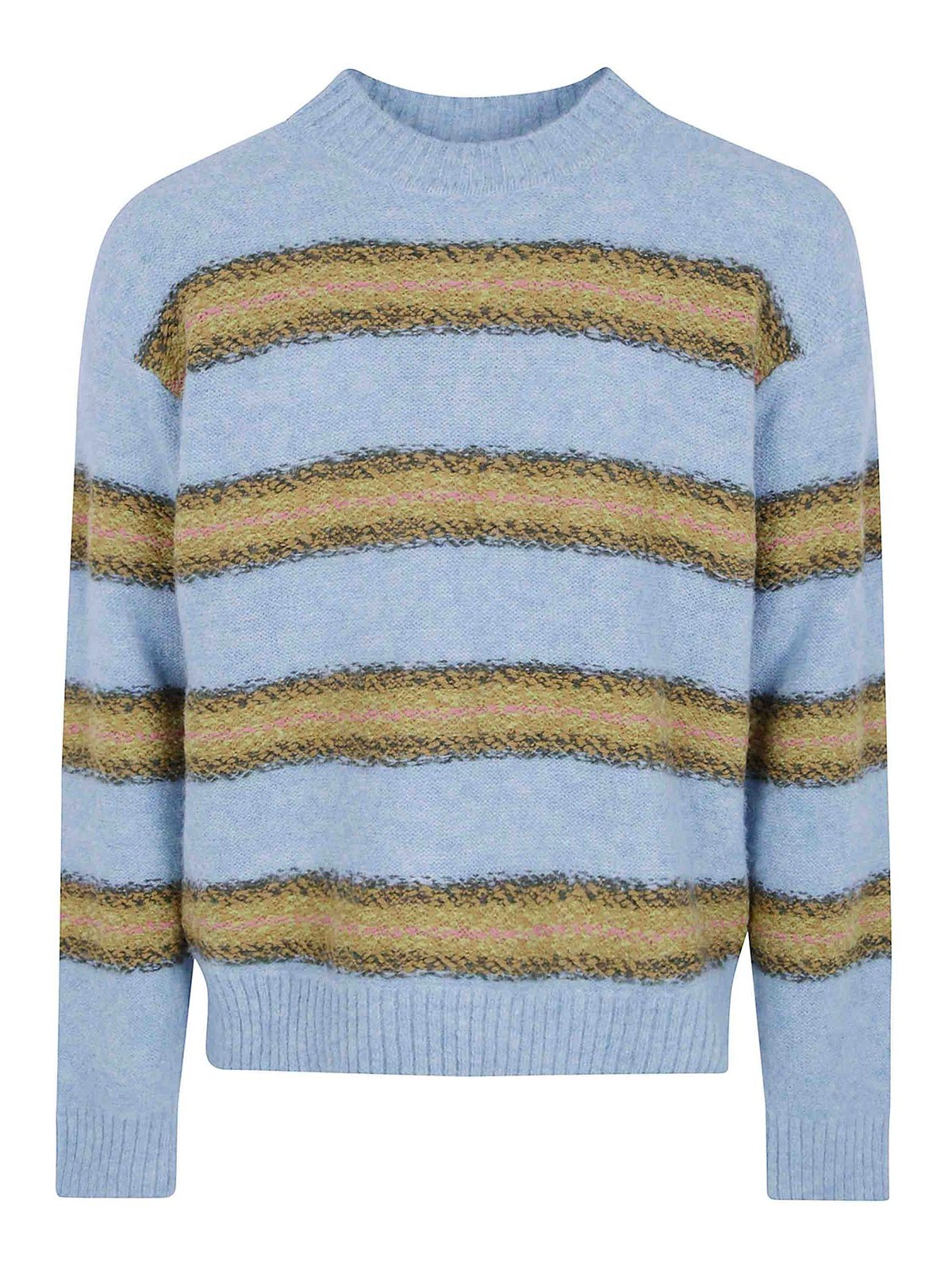 Dries Van Noten Pull Col Rond - Bleu