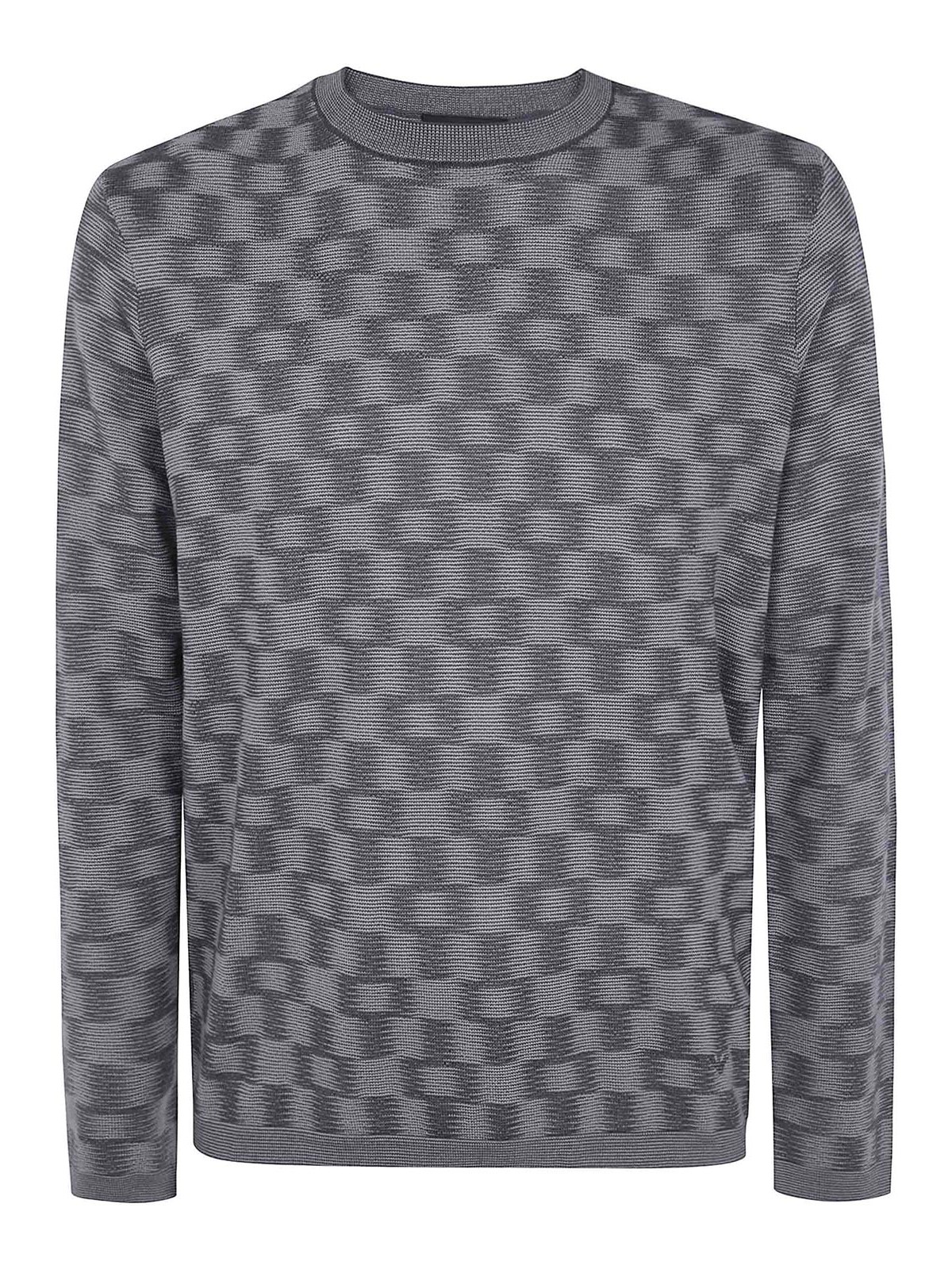 Emporio Armani Pull Col Rond - Gris