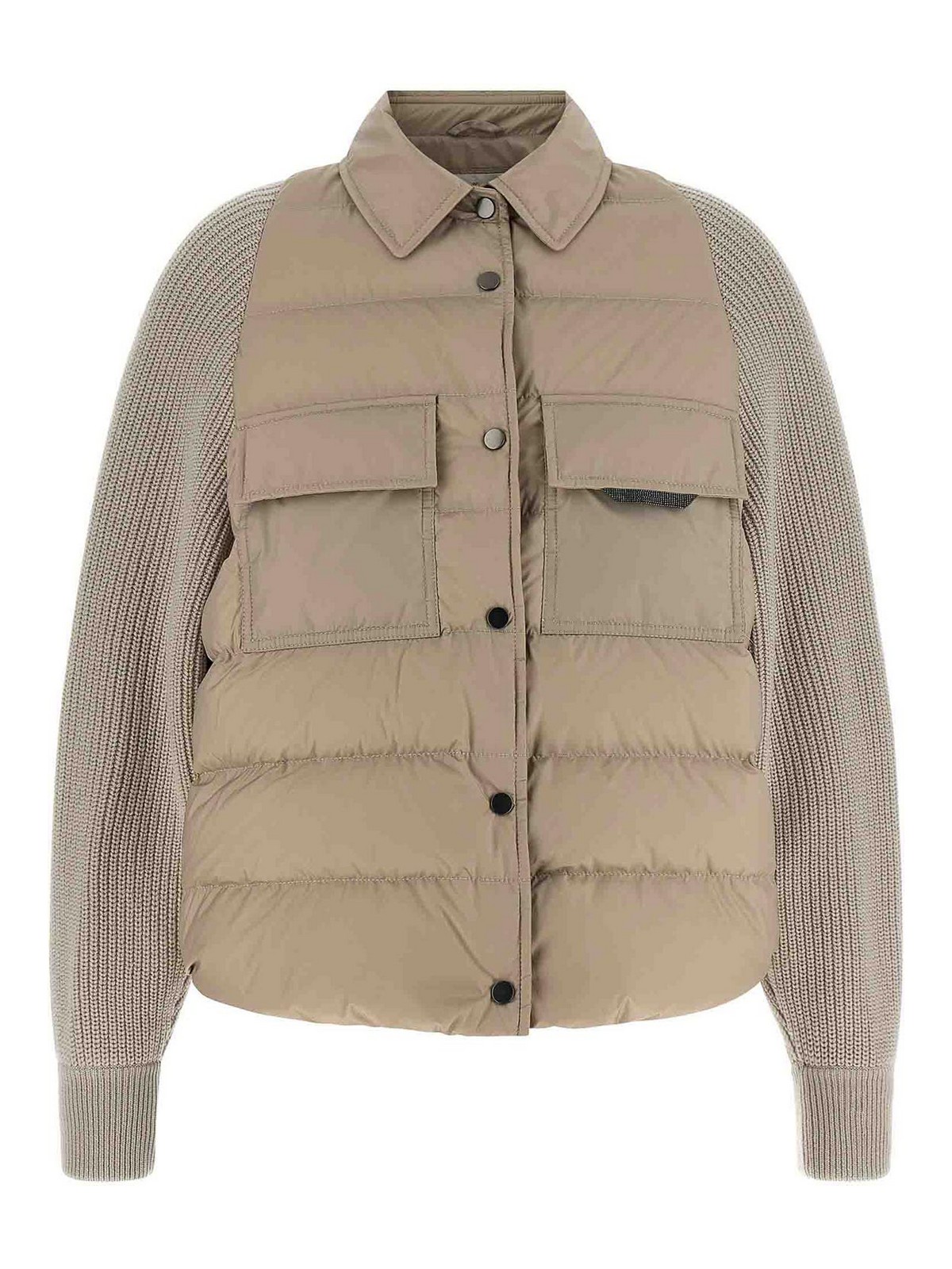 Brunello Cucinelli Shiny Flap Detail - Beige