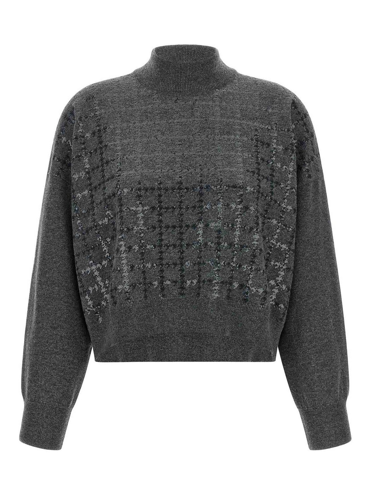 Brunello Cucinelli Pull Col Rond - Gris